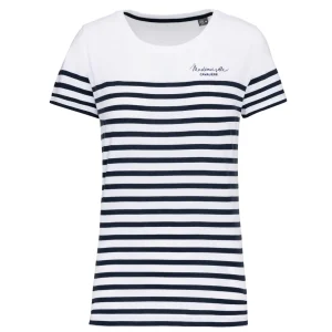 T-SHIRT M.C MARINIÈRE BLANC/NAVY