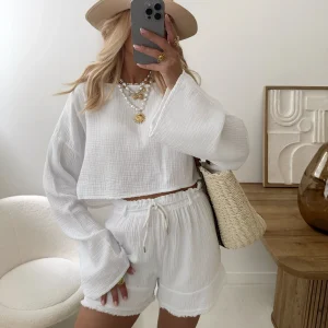 Ensemble en gaze de coton GALATA - blanc