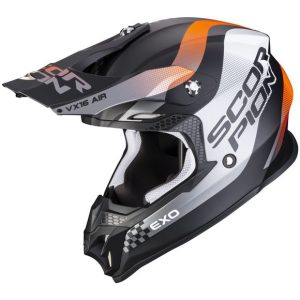 CASQUE SCORPION VX16 AIR  SOUL NOIR MAT ORANGE