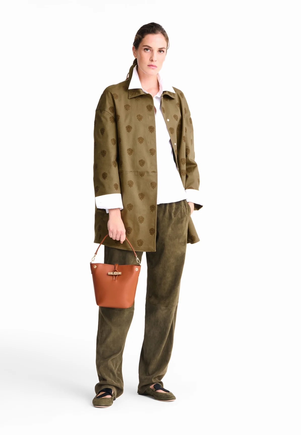 Sac a main Longchamp Le roseau sleek 10279hgc M11 ecorce – Image 4