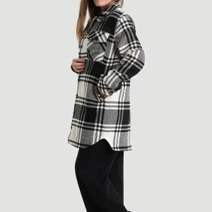 Veste doublée avec fermeture à boutons - Carreaux Urbain